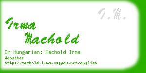 irma machold business card